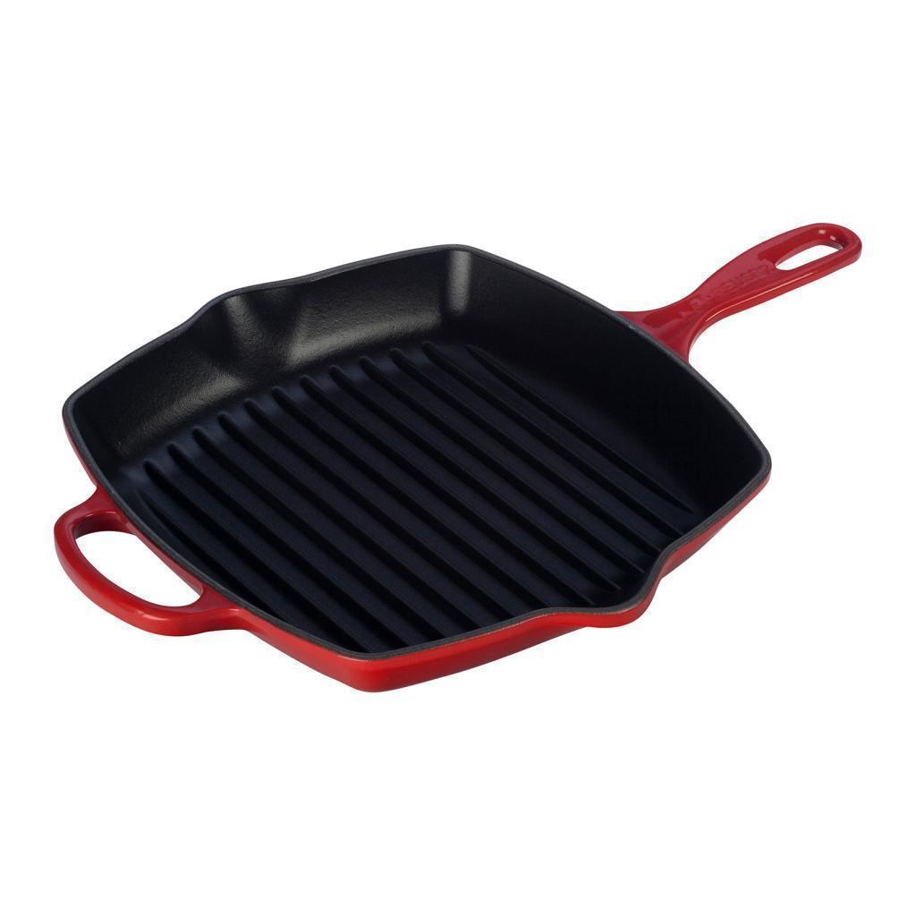 Le Creuset Cast Iron 26cm Square Grillit - Cerise