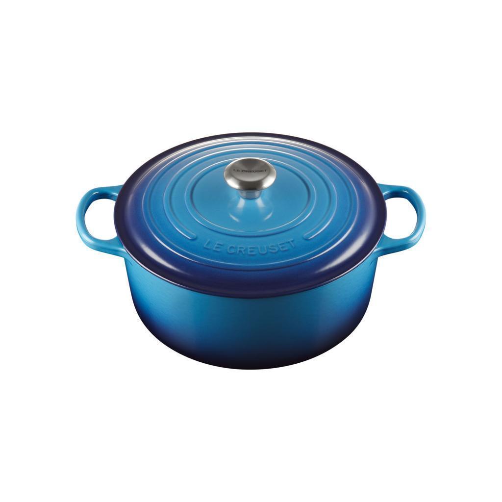 Le Creuset Cast Iron 28cm Round Casserole - Azure Blue