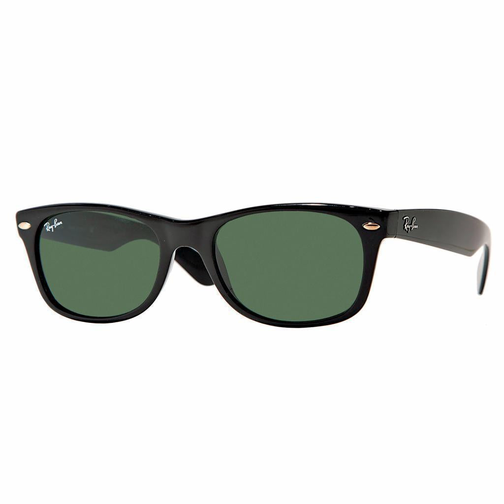 Ray-Ban New Wayfarer Black on gold Classic Sunglasses, Size 55 (M)
