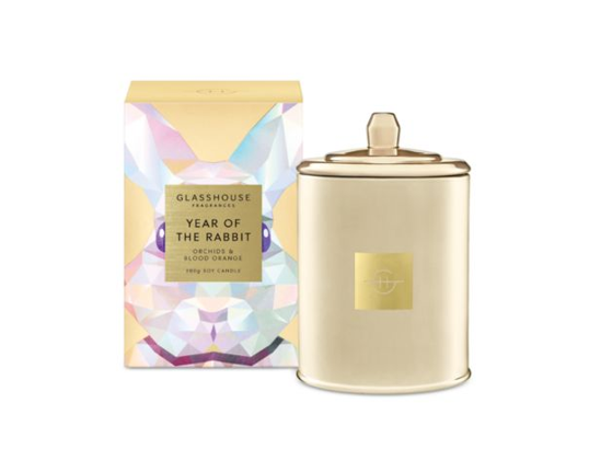 Glasshouse Year Of The Rabbit Orchids & Blood Orange 380g Soy Candle