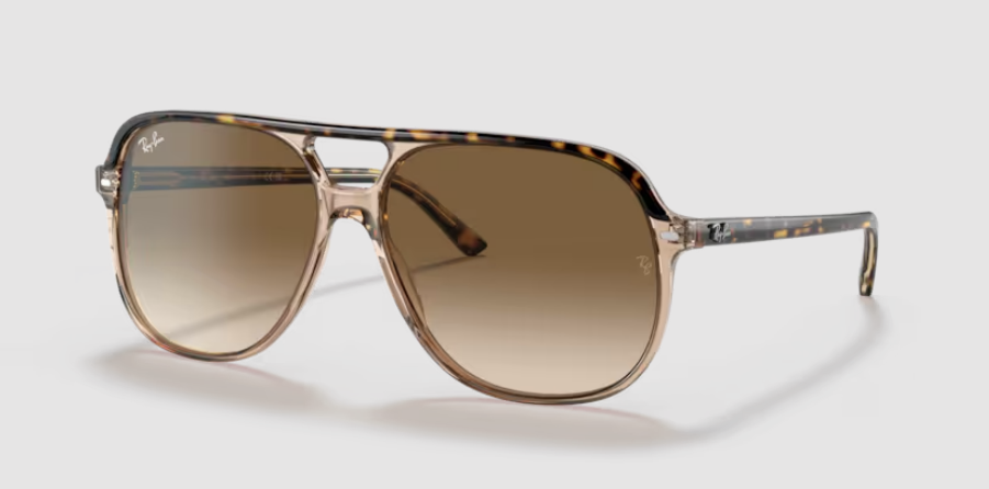 Ray-Ban Bill, Havana On Transparent, Clear Gradient Brown, Size 56 (XS)