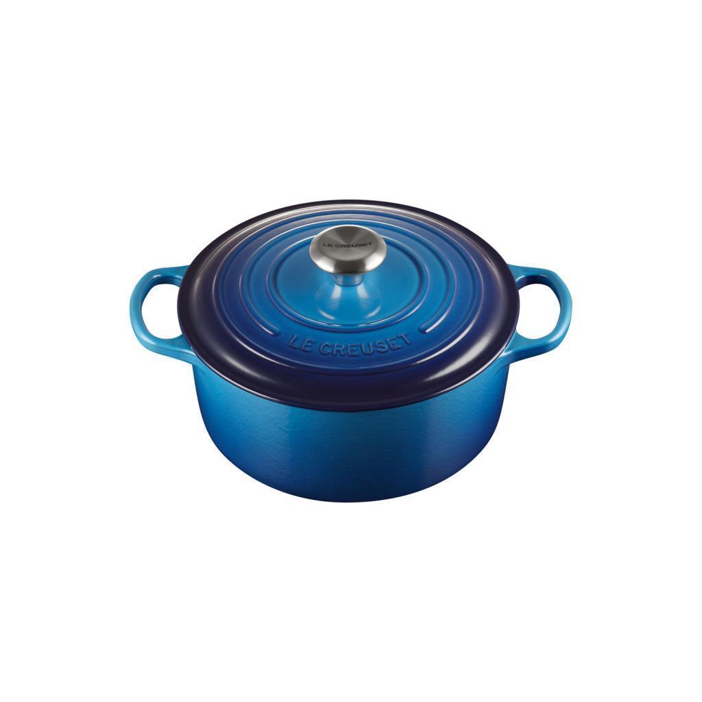 Le Creuset Cast Iron 24cm Round Casserole - Azure Blue