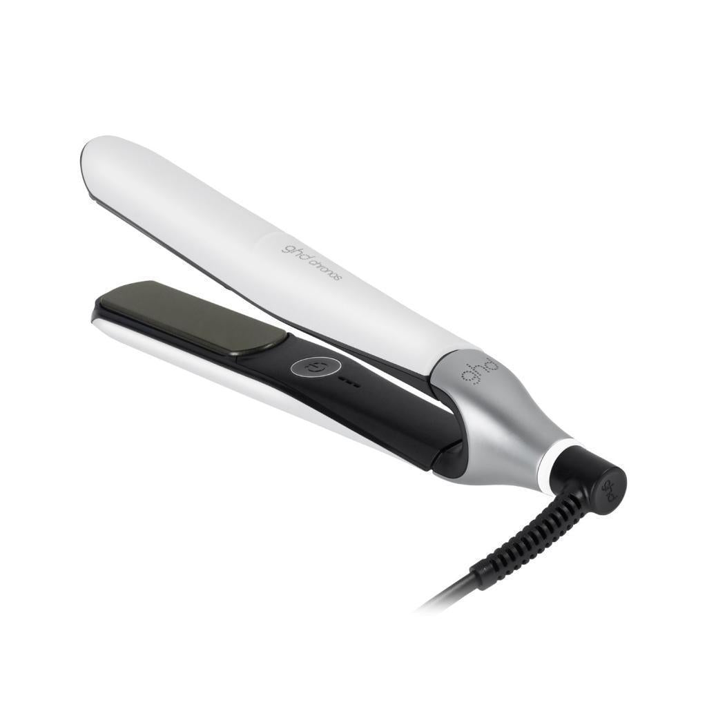 ghd Chronos Ultra-Fast HD Hair Straightener in White + GWP (Bodyguard Heat Protector 120ml)