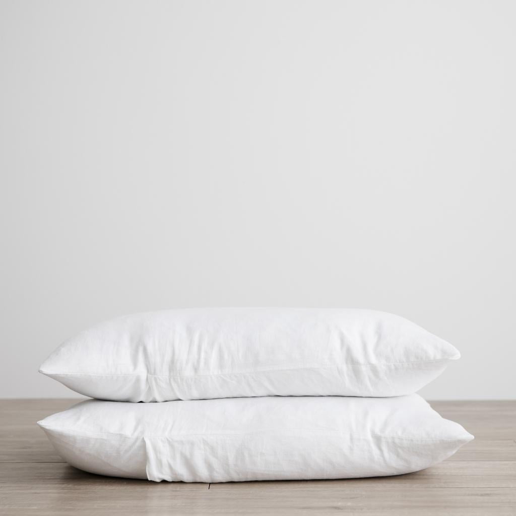 Cultiver Set Of 2 Linen Pillowcases Standard WhiteWhite, Standard
