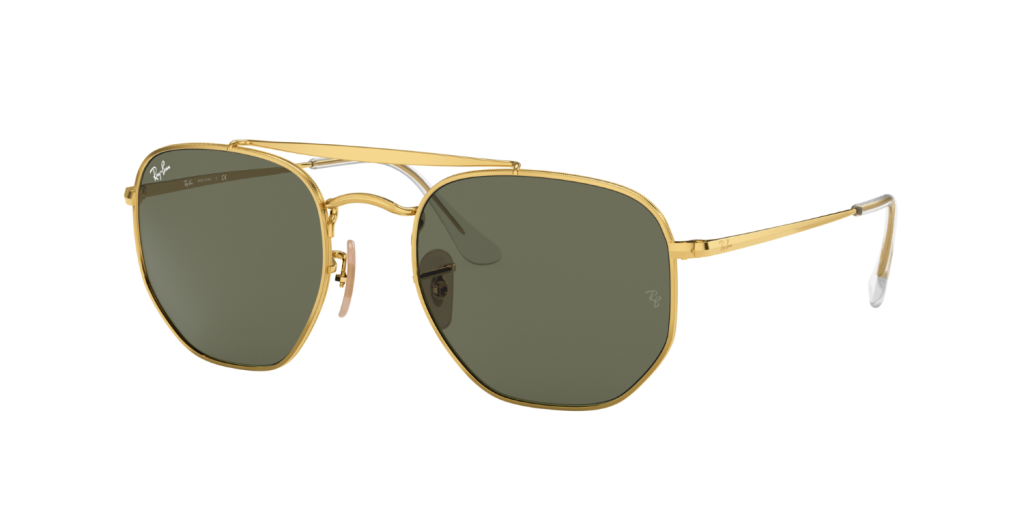 Ray-Ban Marshall Gold Frame, Green Lenses, Size 54 (L)
