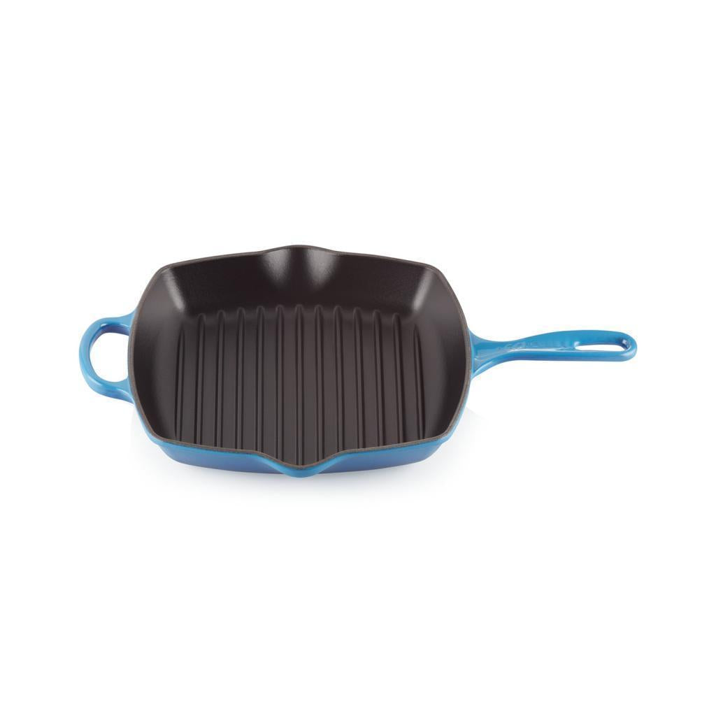 Le Creuset Cast Iron 26cm Square Grillit - Azure Blue