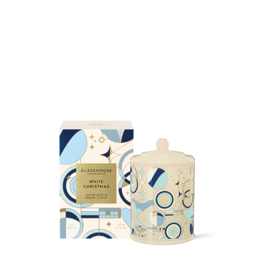 Glasshouse Cedar Leaf & Fruity Clove 380g Candle - Christmas - White Christmas - X24