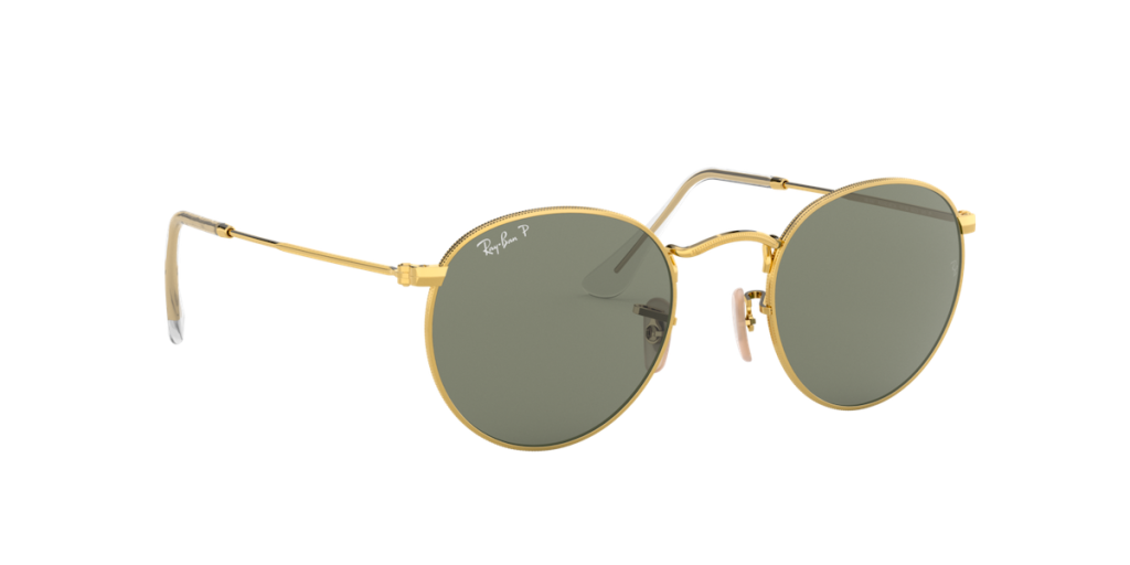 Ray-Ban Round Shiny Arista w Polar Green, Size 50 (S)