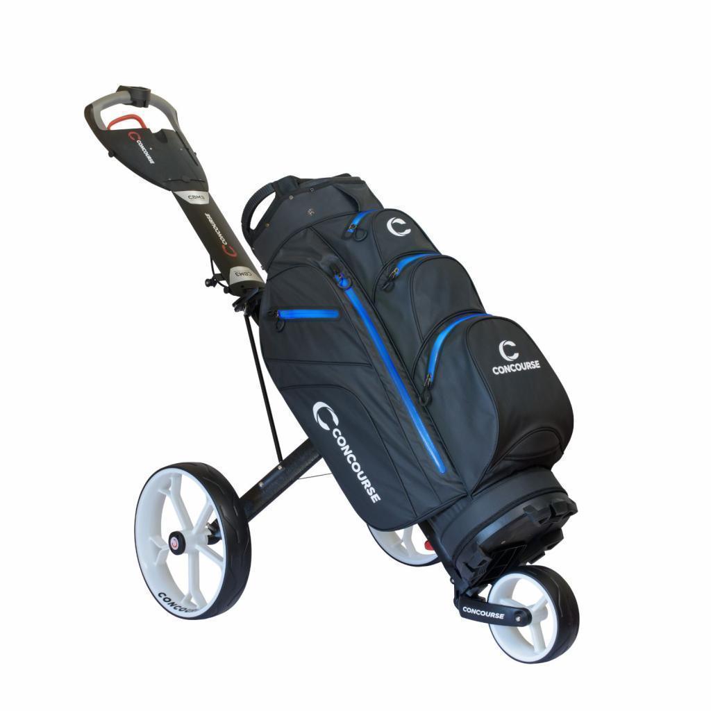Concourse CBM3 Golf Buggy with Wet Weather Bag Black/Blue Version 1