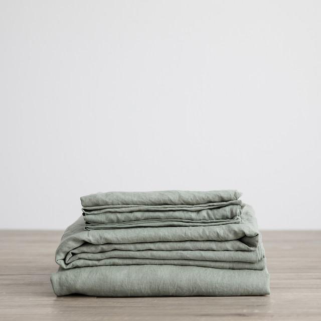 Cultiver Linen Sheet Set with Pillowcases Queen SageSage