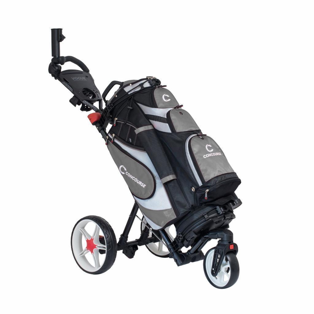 Concourse Vogue Push Buggy Combo - Black/Silver Golf Bag