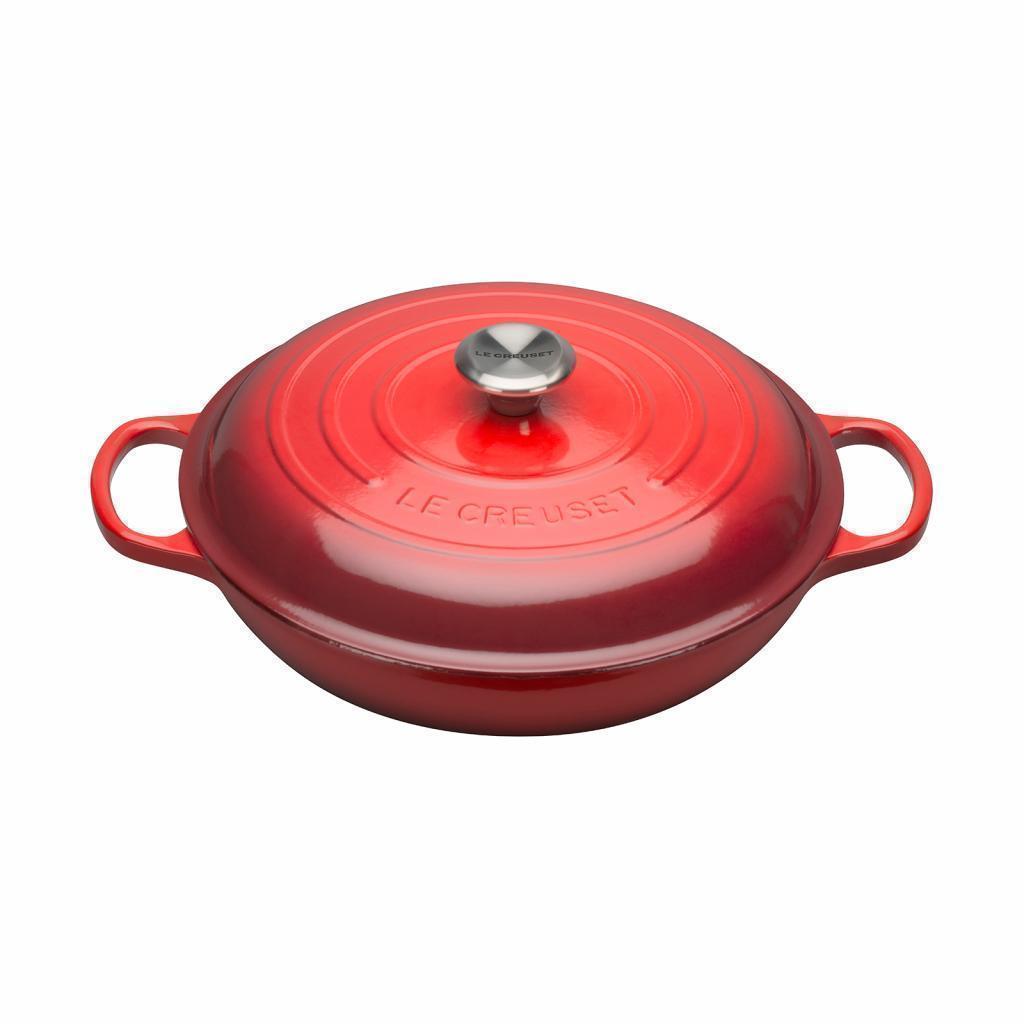 Le Creuset Cast Iron 30cm Shallow Casserole - Cerise