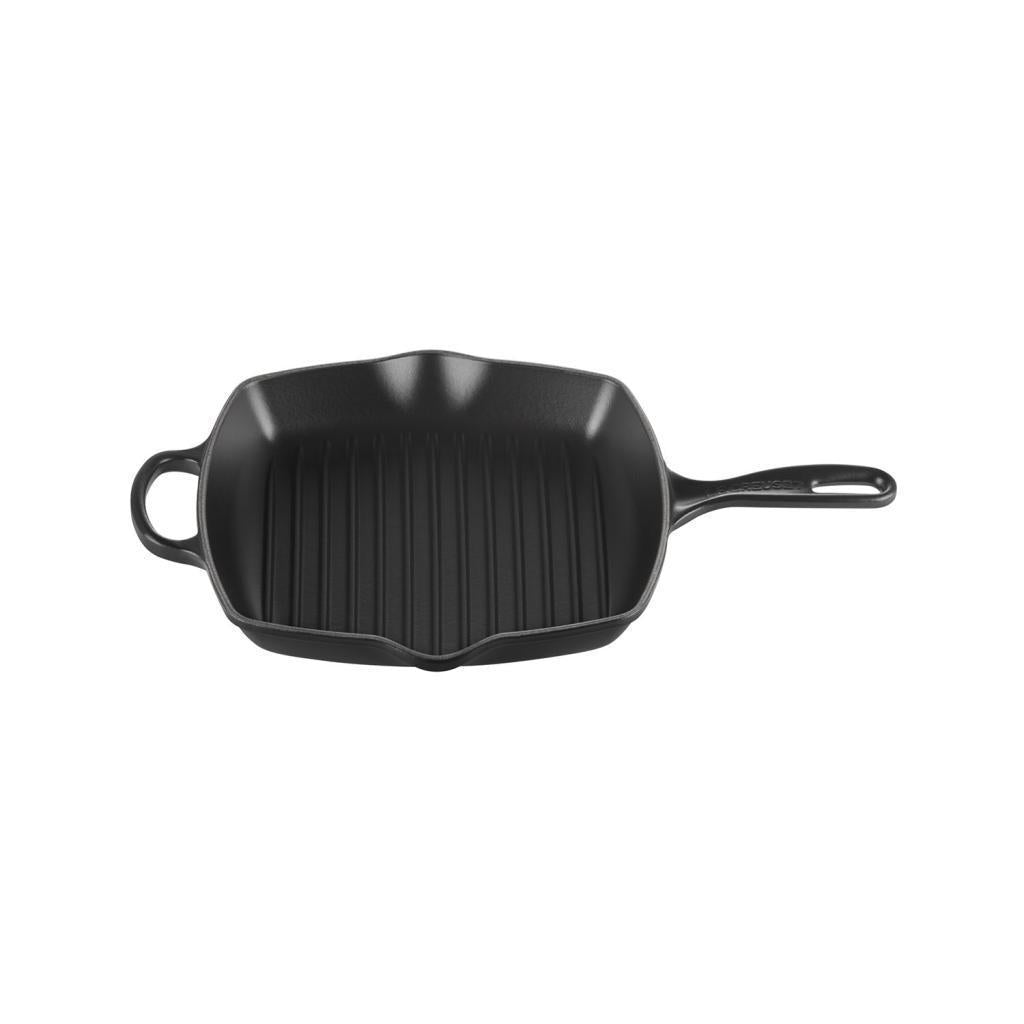 Le Creuset Cast Iron 26cm Square Grillit - Satin Black