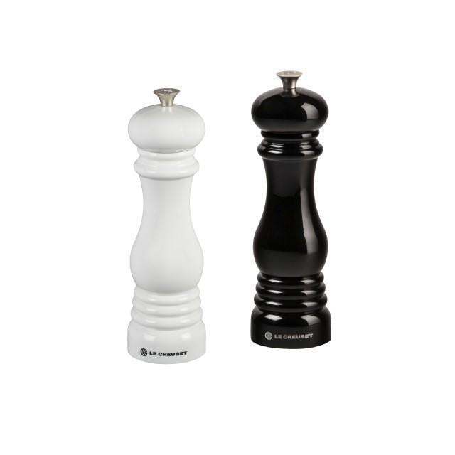 Le Creuset Classic 21cm Salt & Pepper Mill - White & Onyx Black