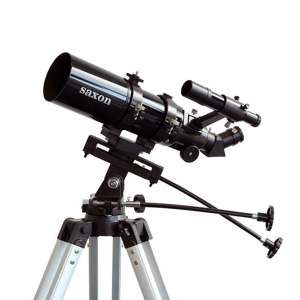 saxon 804AZ3 Pioneer Refractor Telescope with Smartphone Adapter and Padded Carry Bag