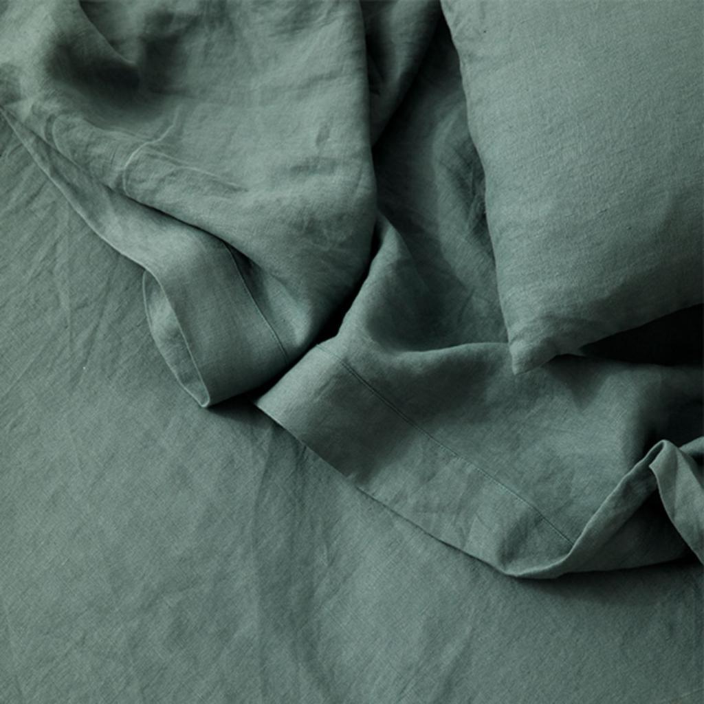 Cultiver Linen Flat Sheet King BluestoneBluestone