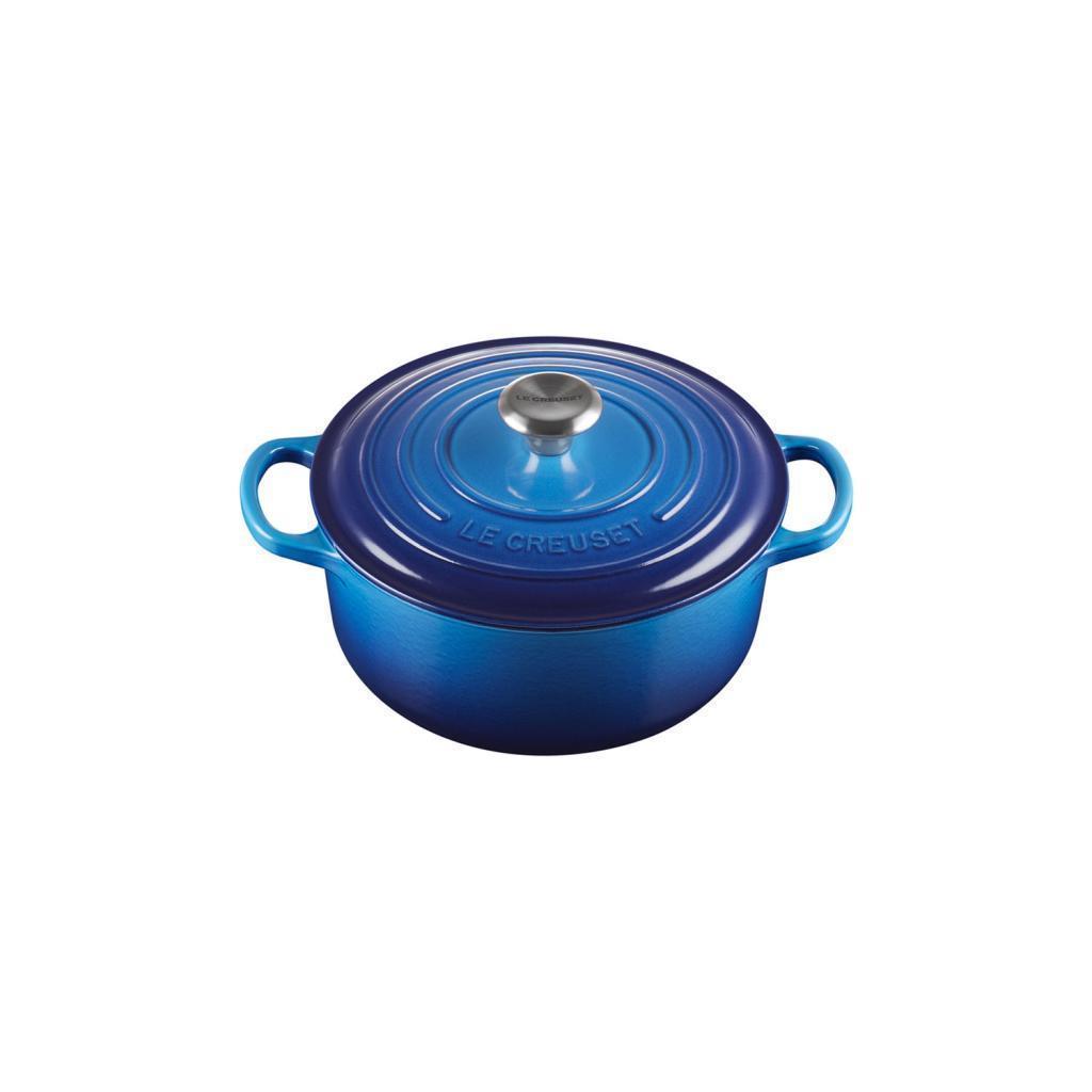 Le Creuset Cast Iron 20cm Round Casserole - Azure Blue