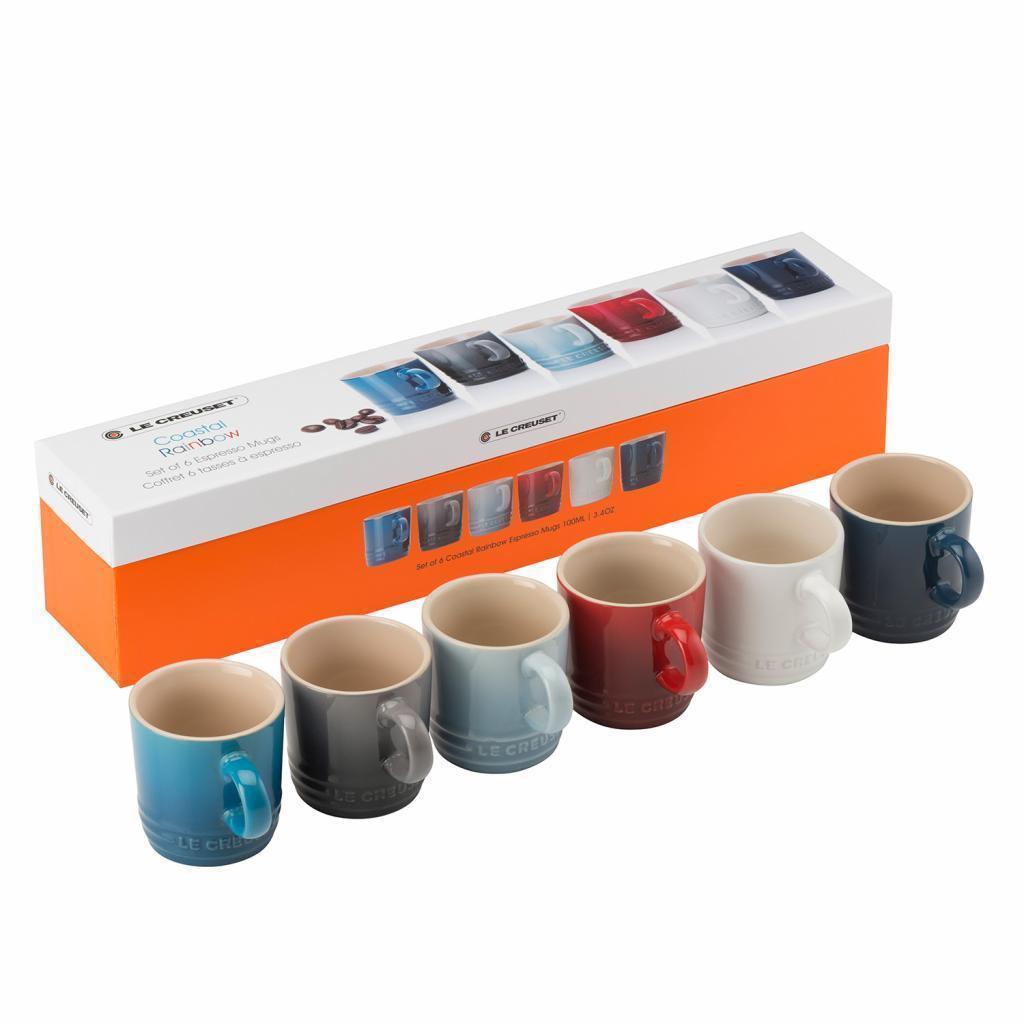 Le Creuset Coastal Collection 6pc Espresso Mug Set