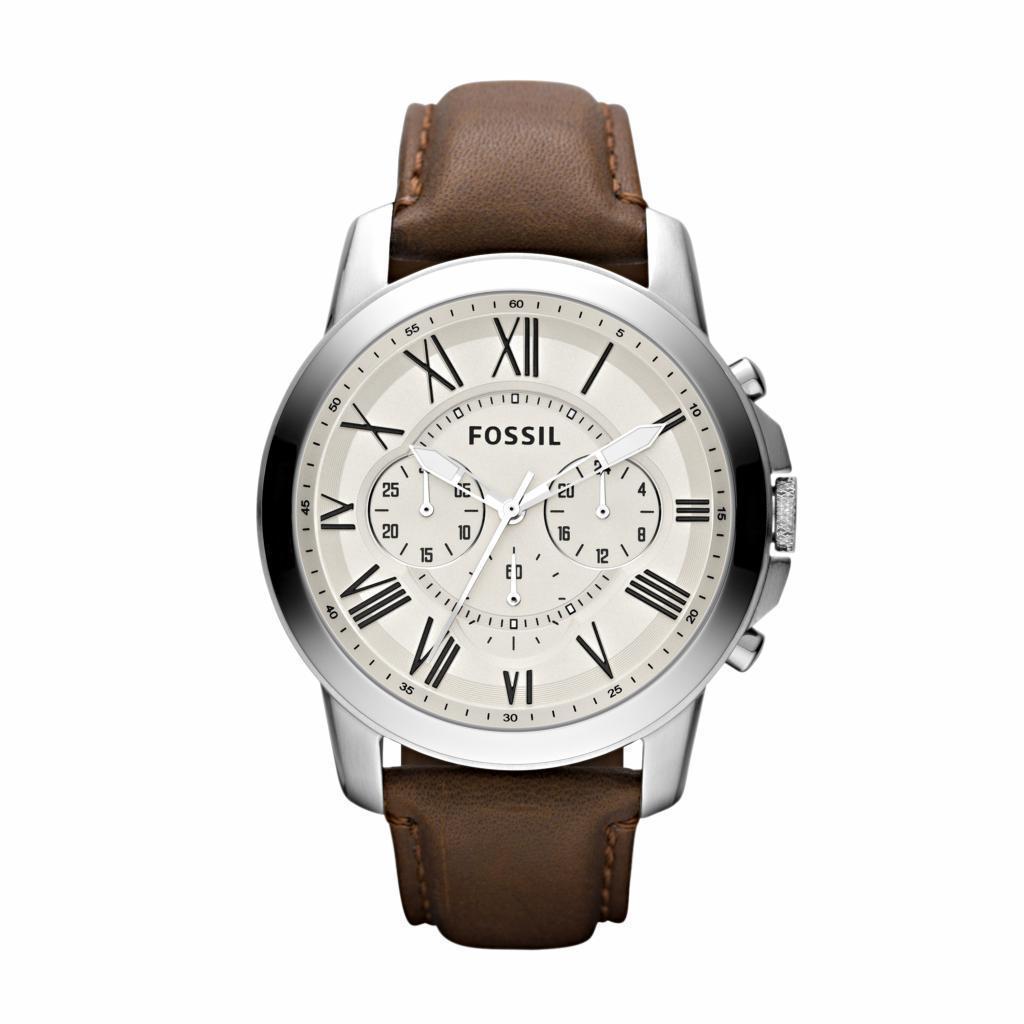 Fossil Gents Grant Brown Leather Strap Chronograph