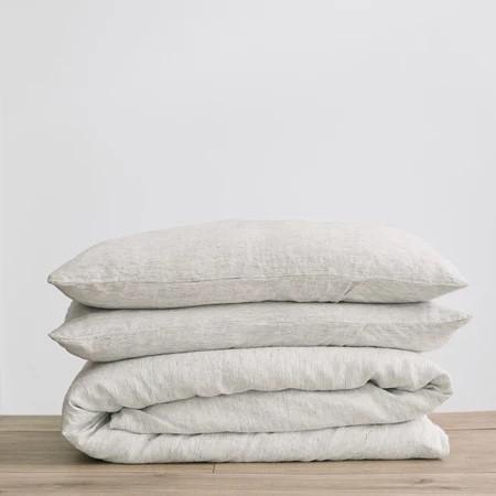 Cultiver Linen Duvet Cover Set King PinstripePinstripe, King