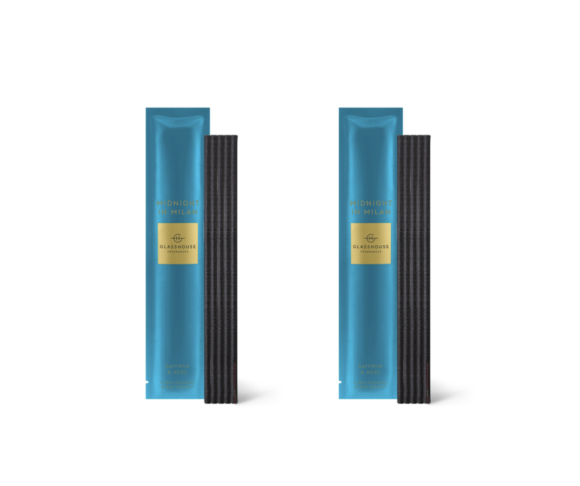 Glasshouse fragrances Replacement Scent Stems Pack Midnight In Milan Scent Saffron & Rose SAP-FGR005MILAN
