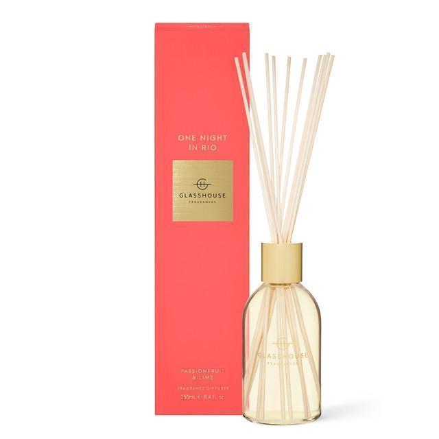 Glasshouse Fragrances 250ml Fragrance Diffuser One Night in Rio (Passionfruit & Lime)