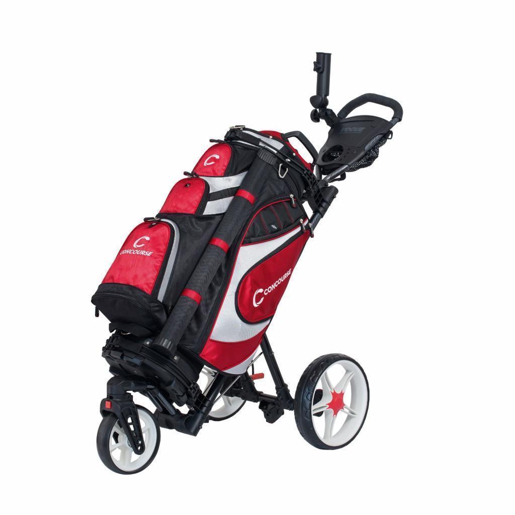 Concourse Vogue Push Buggy Combo - Black/Red Golf Bag
