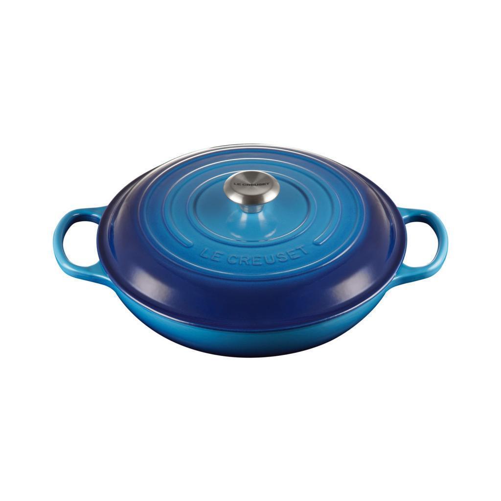 Le Creuset Cast Iron 30cm Shallow Casserole - Azure Blue