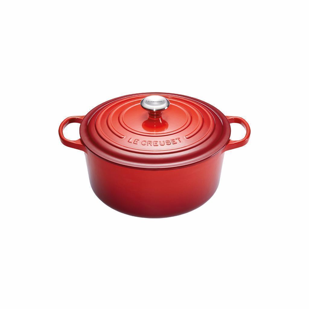 Le Creuset Cast Iron 24cm Round Casserole - Cerise