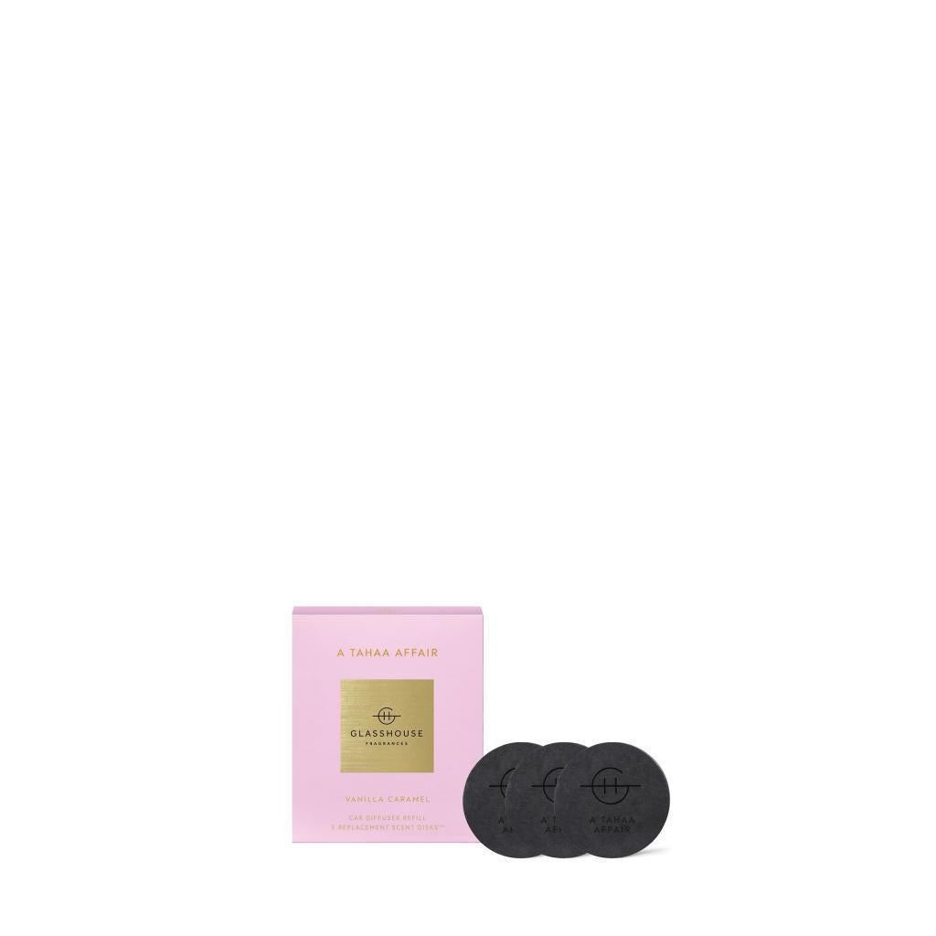 Glasshouse Car Scent Disk refills in A Tahaa Affair x3 pack SAP-FGT003TAHAA