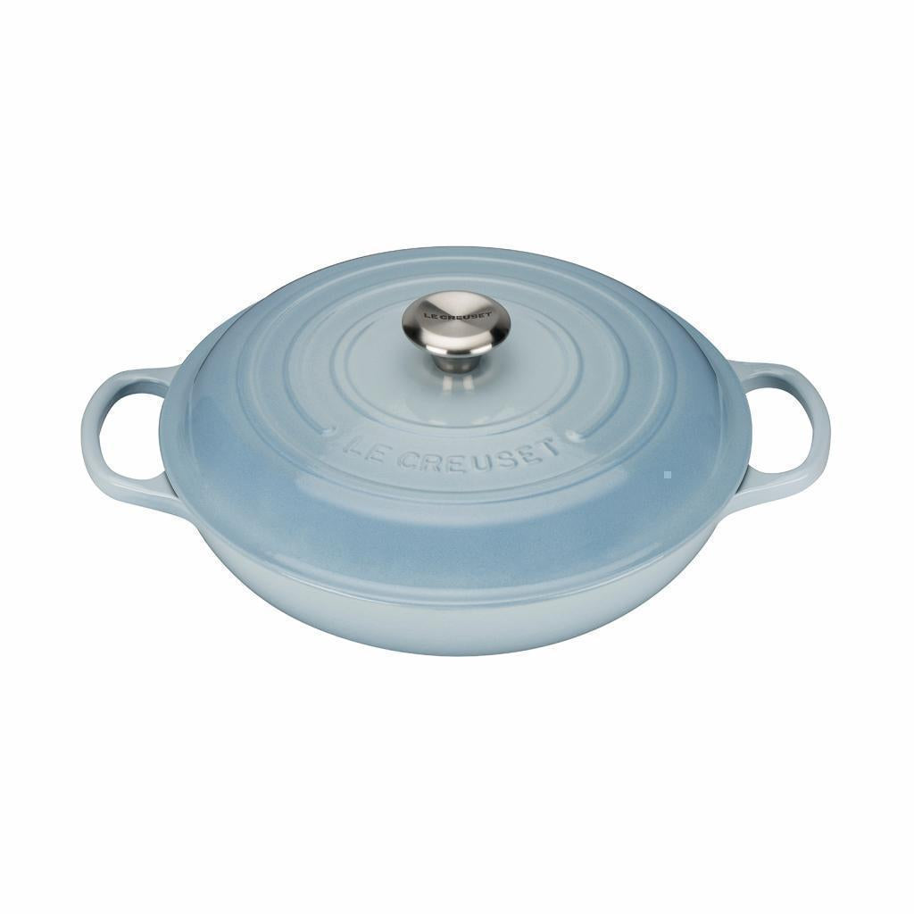 Le Creuset Cast Iron 30cm Shallow Casserole - Coastal Blue