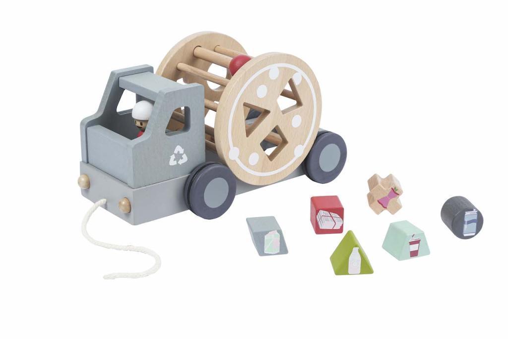 EverEarth Pull Along Recycling Truck - Pastel