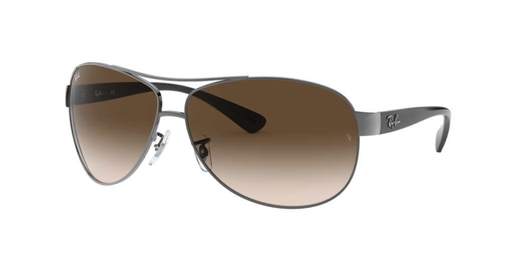 Ray-Ban Gunmental w Brown Grad, Size 63 (L)