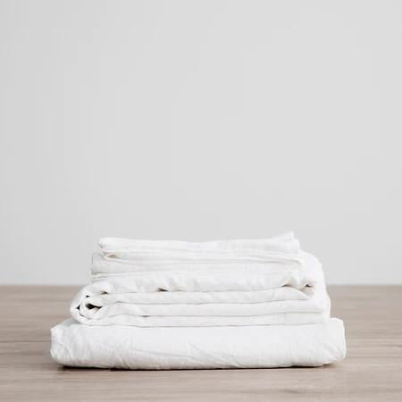 Cultiver Linen Sheet Set With Pillowcases Queen WhiteWhite, Queen